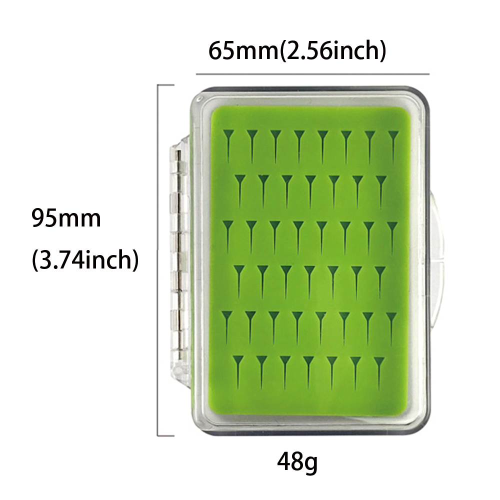 Aventik ABS Mini Portable Waterproof Super Slim Clear Transparent Fly Fishing Box With Silicone Insert Fly Lure Box
