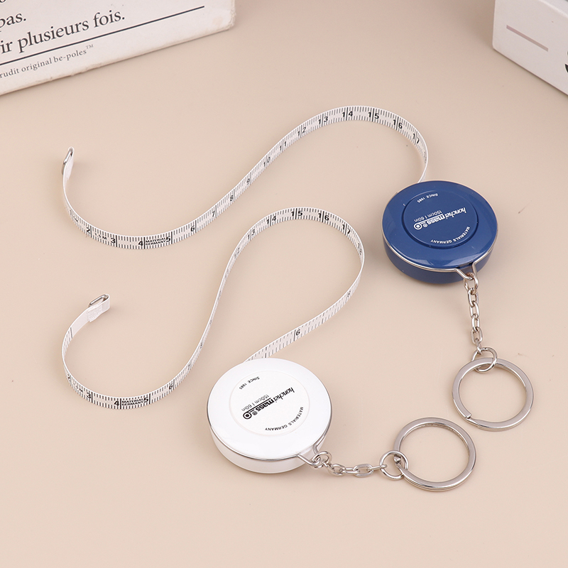 Keychain 150/60INCH Tape Measure Portable Retractable Mini Abs Plastic Ruler Centimeter Inch Roll Measuring Tool