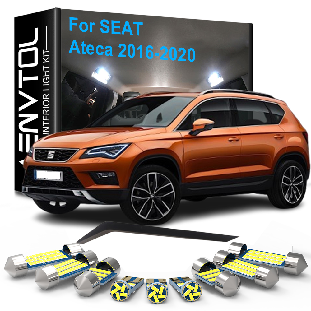 14pcs Car Accessories LED Interior Lights Canbus For Seat Ateca KH7 2016 2017 2018 2019 2020 Auto Dome Trunk License Plate Lamps
