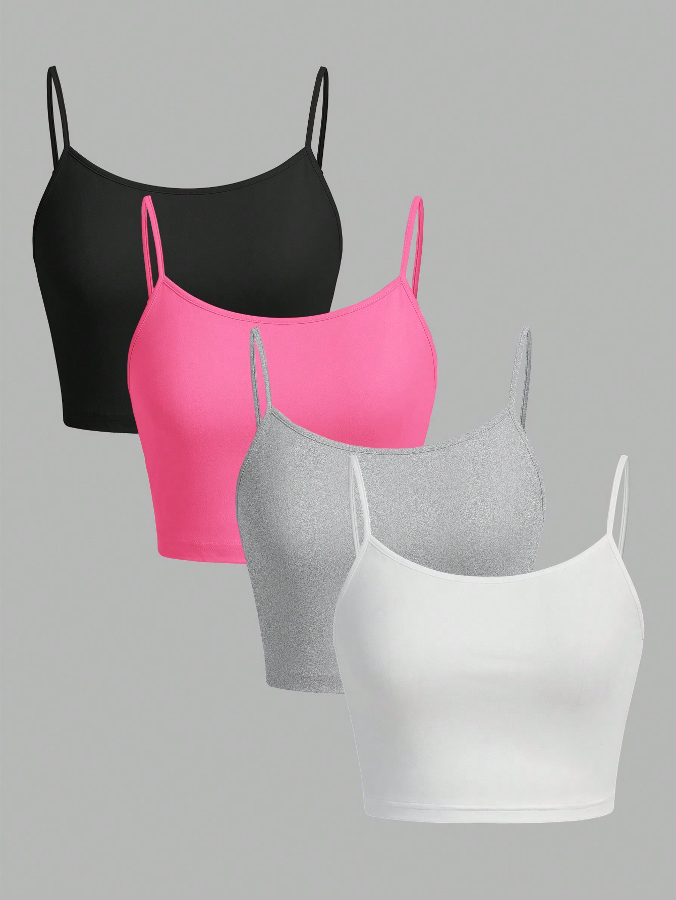 4 pieces Women's summer vest Tank tops solid color adjustable comfortable vest soft girl 's Ladies Camis Cropped Vest