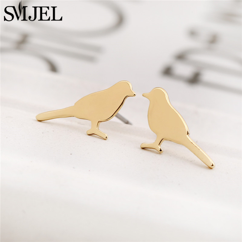 Stainless Steel Swallow Small Earrings Fashion Little Bird Jewelry Women Cute Animal Hummingbird Ear Studs Girls Summer s