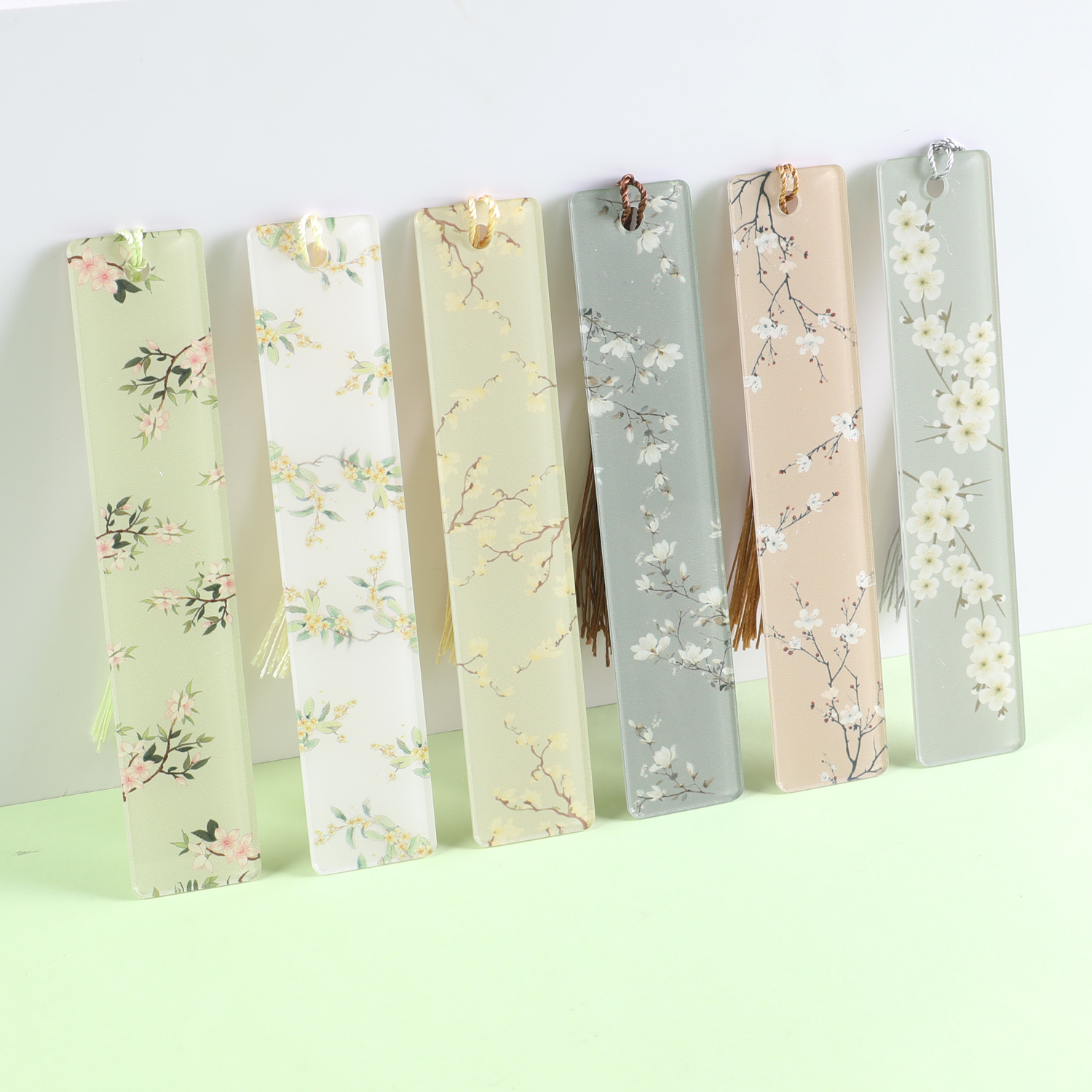 6pcs Multicolored Flower Print Bookmark, Creative Cute Student Learning Stationery Supplies Reading Aid Bookmark, School Supplie