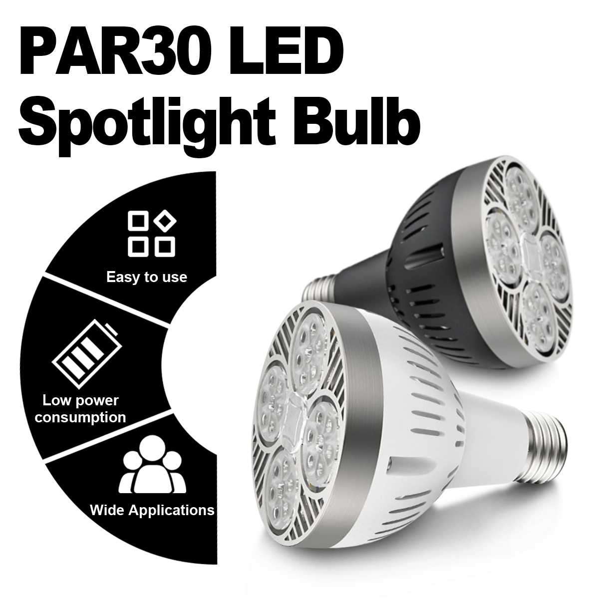 Par30 E27 Led Light 220v 35w Spotlight 24 Degree Beam Energy Saving Cold Neutral Warm White Track Bulb Par Lamp Bedroom Kitchen