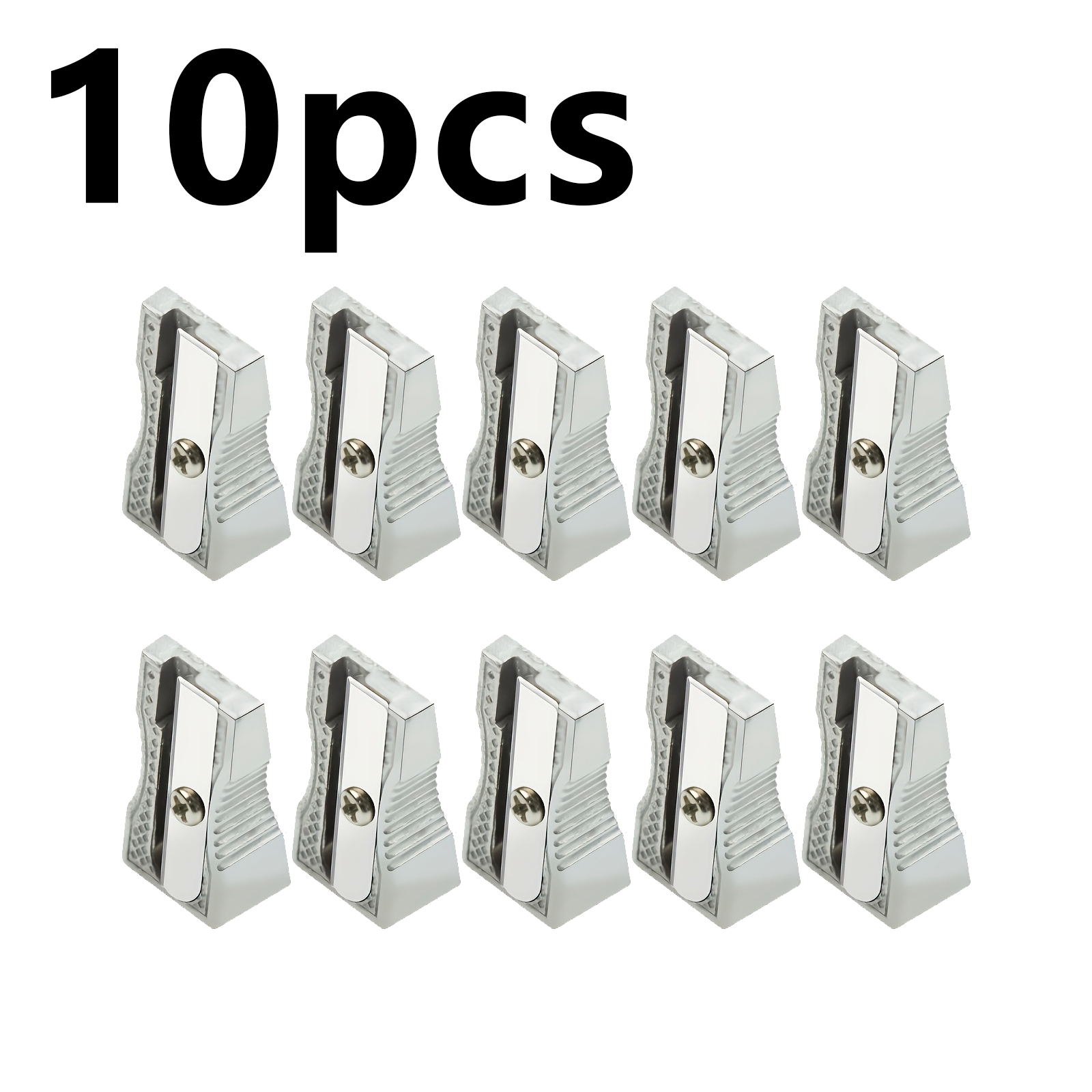 5/10/20Pcs Silver Aluminum Alloy Manual Pencil Sharpener Single Hole Portable for Office Artistic Drawing Stationery