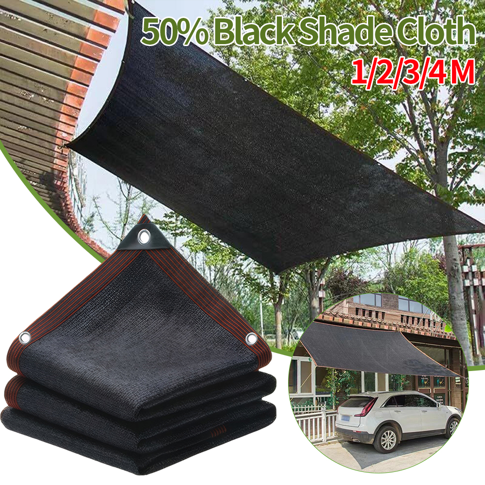 50% Black Shade Cloth with Grommets Durable Mesh Tarp Resistant Garden Sun Shade Netting for Pergola Greenhouse Plants Growing