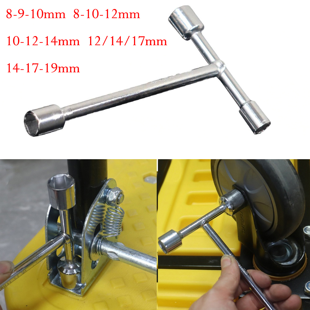 T Handle Bicycles 3 Way Hex Socket Wrench 8mm 9mm 10mm 12mm 14mm 17mm 19mm Socket Spanner For Cycling Repair Wrenches Hand Tools