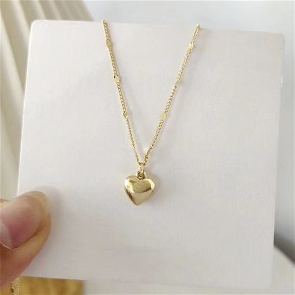 Simple Love Pendant Clavicle Chain Necklace Trendy Gold Color Choker For Women Fashion Jewelry Personalized