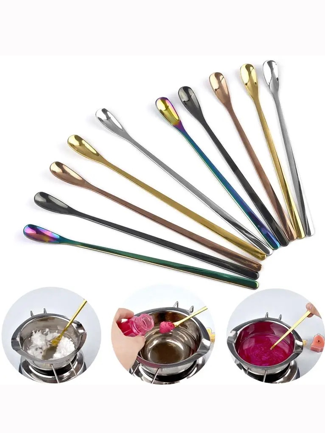 1PC Stainless Steel Melting Wax Spoon Lacquer Spoon Wax Stirring Rod DIY Invitation Candle Making Tool Retro Seal Making Tool