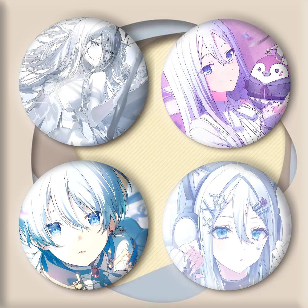 Anime Cartoon Game P-Project S-Sekai Yoisaki Kanade Badges Round Cartoon Brooch Clothes Backpack Accessories Lapelnd Laserh