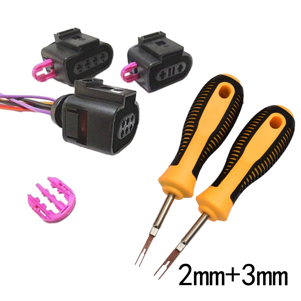 Car Plug Terminal Removal Tool Key Pin Extractor Puller 2mm/ 3mm For Removal Terminal Blocks Auto Motorcycles Repair Tool