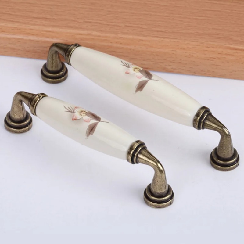 1PC Antique European Style Rustic Ceramic Handle Modern and Simple Nordic Cabinet Drawer Round Shape Accessories