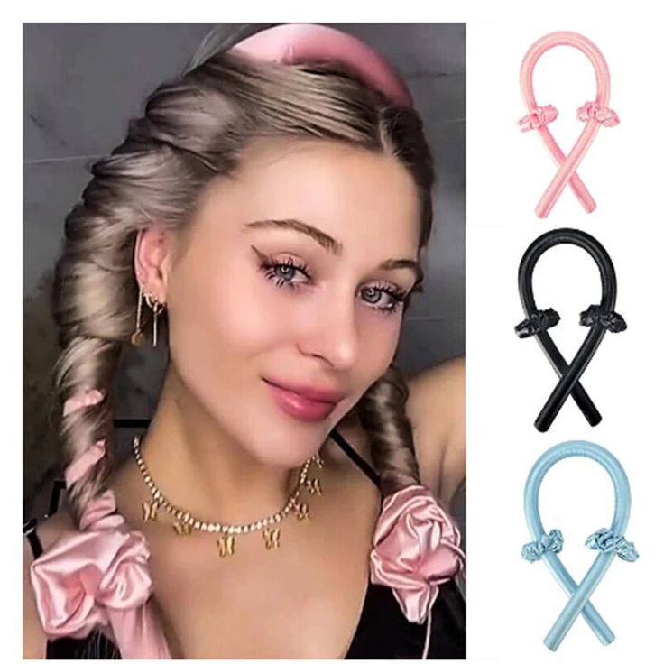 Different Color Silk Heatless Hair Curler