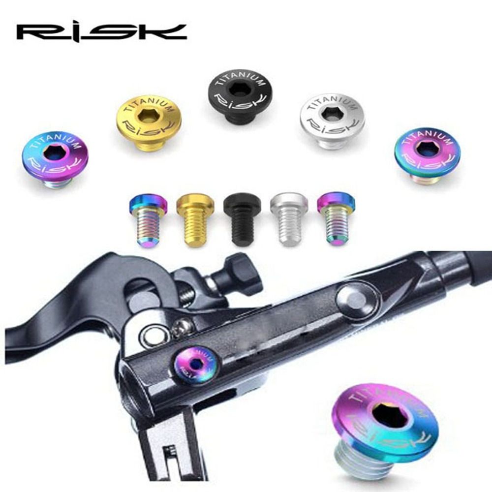 2pcs/4pcs RISK Bike Oil Hydraulic Disc Brake Master Cylinder Lid Bolt Screw Titanium Alloy Separate Integrated Brake Lever