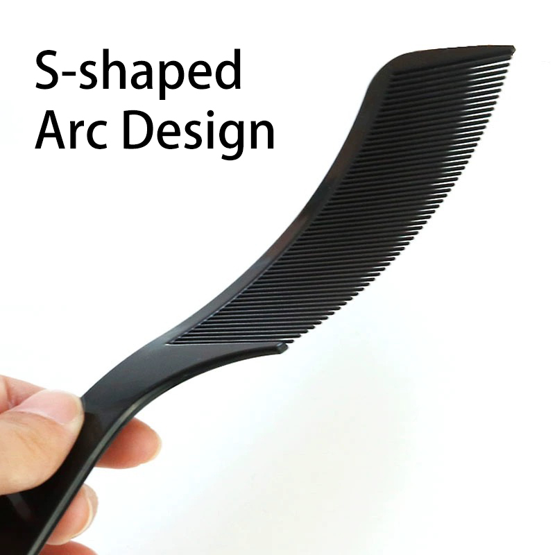 1PC Flat Headed Curved Comb, Professional Men's Hair Cutting Curved Comb, Stylist Hair Comb, Special for Real Hair