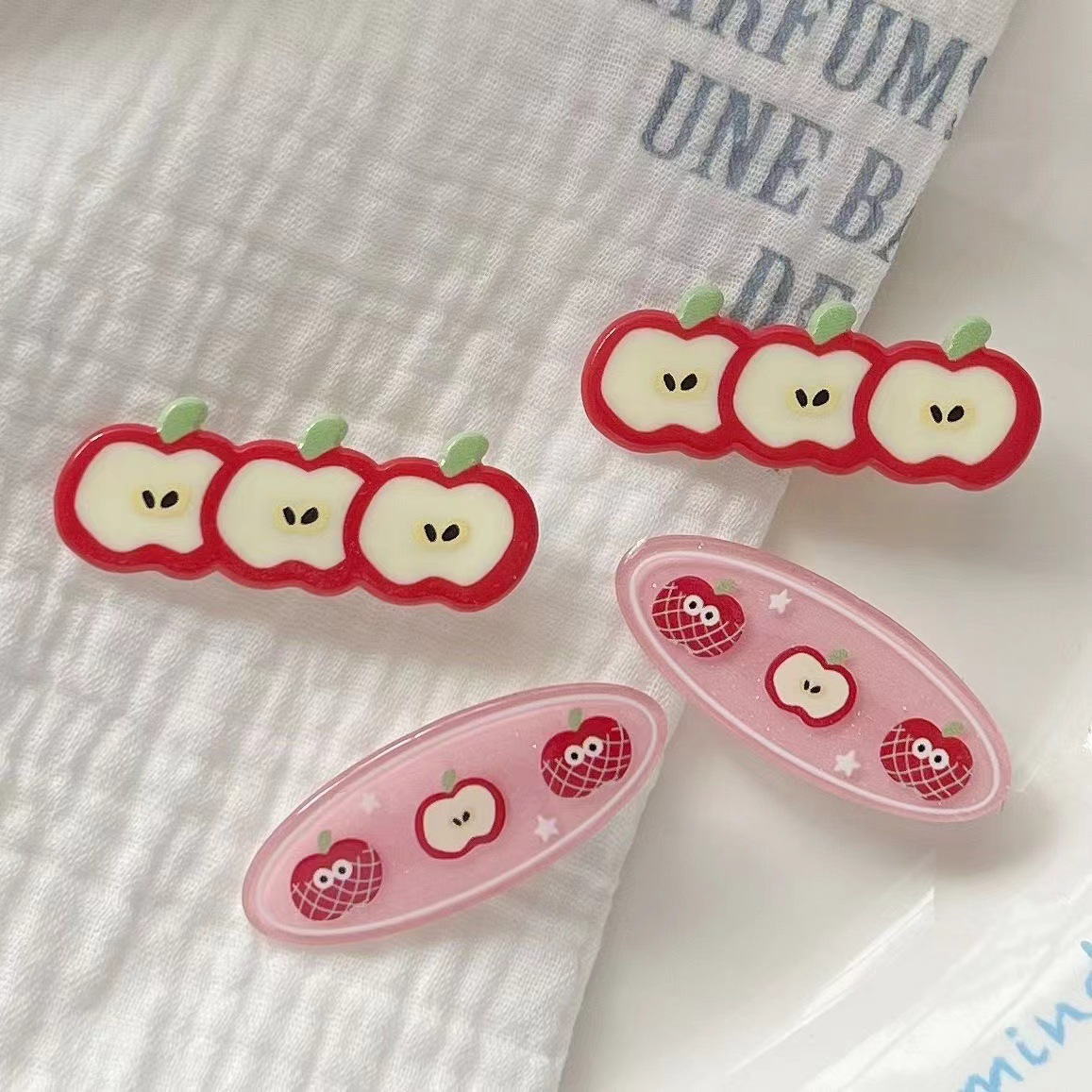 2pcs Bangs Duckbill Clip for Japanese and Korean Girls; Cute Fruit Oval Side Hair Clip for Fragments; Head Accessories
