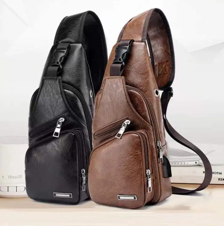 One Side Chest Bag With USB Charging Port for Men