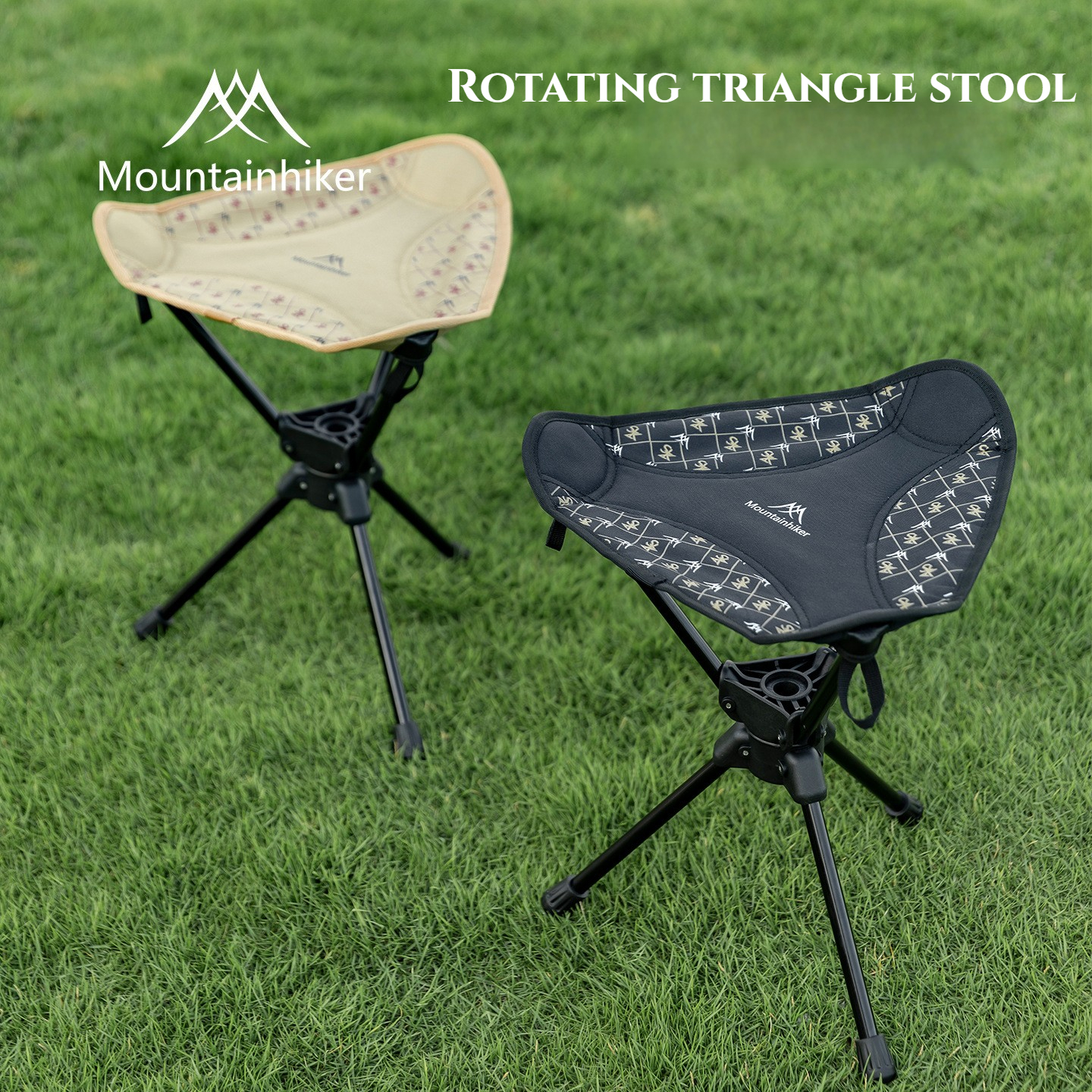 MOUNTAINHIKER Outdoor Camping Ultralight Portable Folding Rotating Minin Chair, 360° Rotation, Picnic, Fishing,Camping Stool