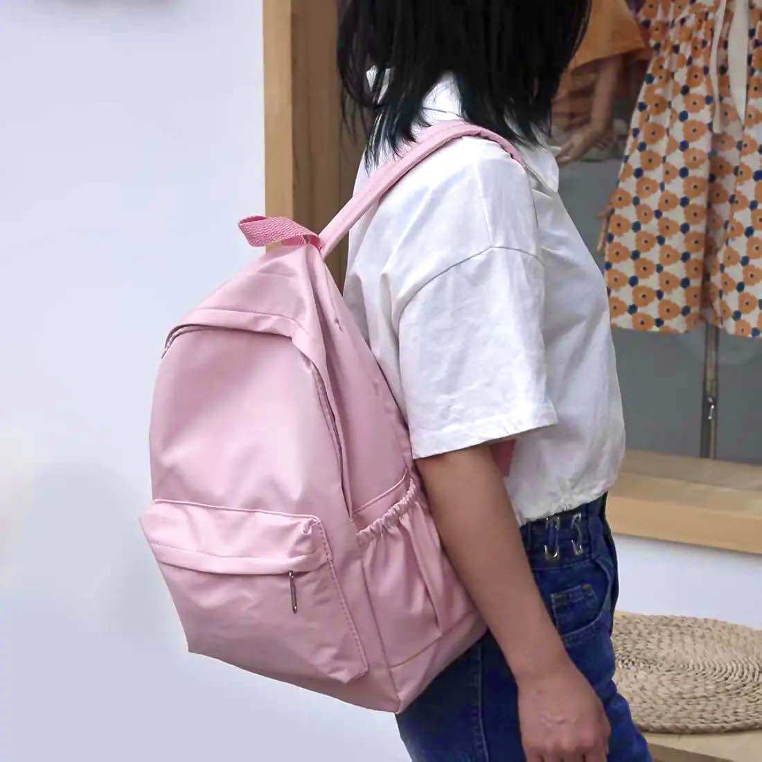 Plain Pink Color Bag For Girls and Women School College Office and Casual Use