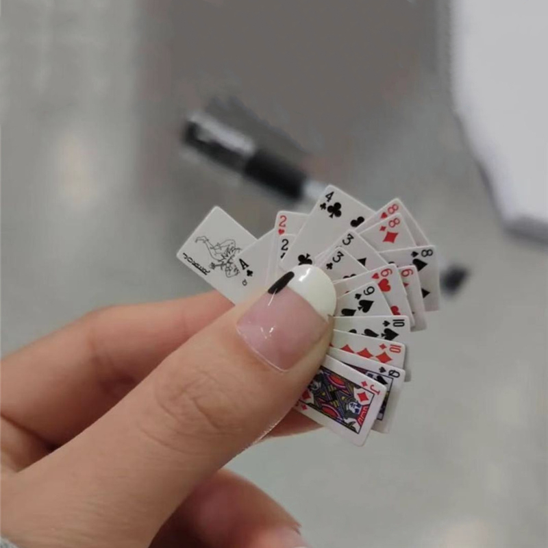 Funny Cute Mini Playing Cards Poker Games Super Small Cards Spoof Travel Toys Prank Props Dollhouse Miniature Poker Card