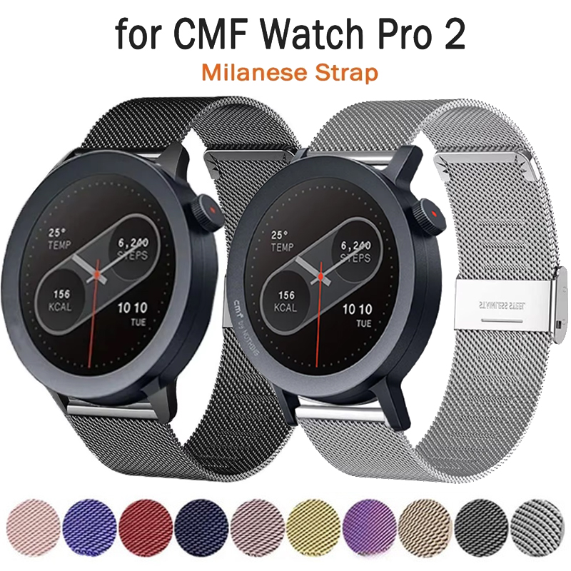 22mm Milanese Bracelet Strap For CMF by Nothing Watch Pro 2 Adjustable Metal Wristband For CMF Watch Pro Smart Watch Accessory
