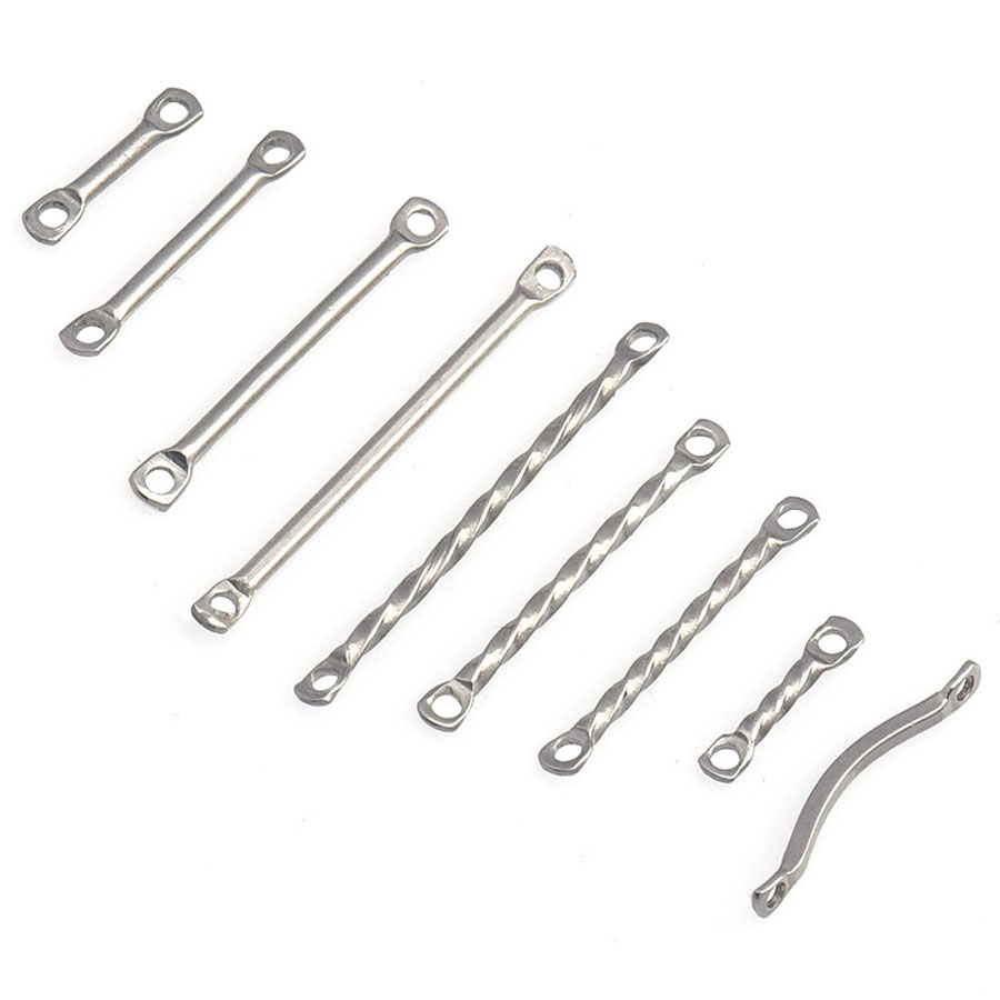 20Pcs Stainless Steel Straight/Twist Bar Link Connector Long Bar Pendant Link For Earring Necklace Jewelry Making pen gpt