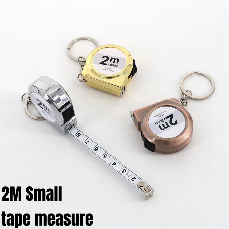 Mini Small Portable Tape Measure Portable Key Chain 2 M Ruler Household Steel Tape Measure