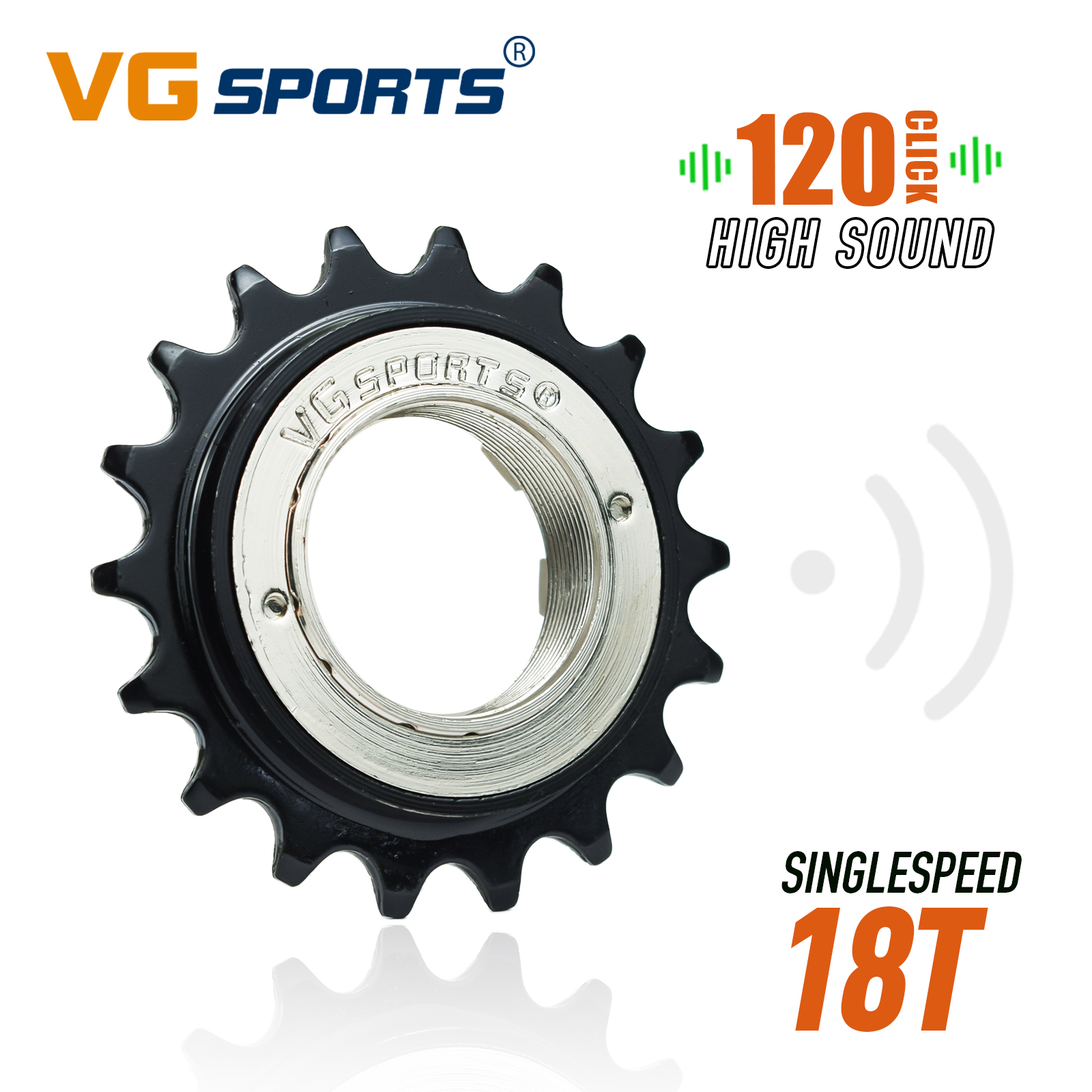 1pc 18T VG SPORTS Single Speed Bicycle Freewheel Compatible with 1 Speed Bike Freewheel Threaded Freehub Replacement Parts