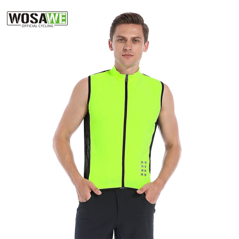 WOSAWE Women Cycling Vest Solid Woven Sportswear Men Cycling Windbreaker Water Repellent Windproof Autumn MTB Bike Jacket