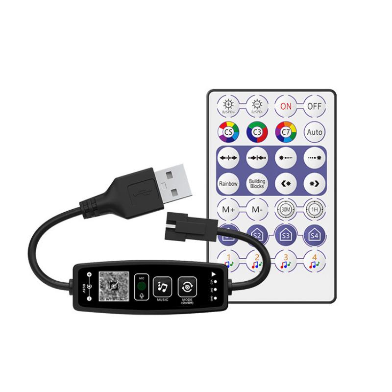 New 1pc Controller Bluetooth Music APP Control For Pixel LED Strip Light SK6812 WS2811 WS2812 Tape Lights USB 5V Remote Control