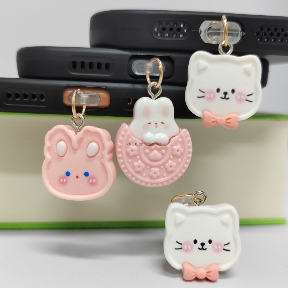 Kawaii Dust Plug Pendant Korean Style Animal Phone Charge Port Plug for IPhone Type C Dust Protection Stopper Couple Gift pen gpt