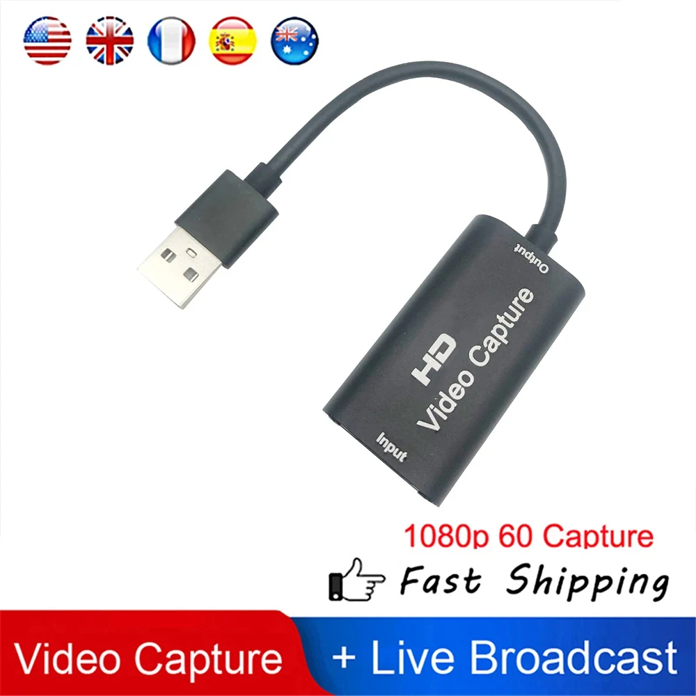 Mini HD 1080P HDMI-compatible To USB 2.0 Video Capture Card Game Recording Box for Computer Youtube OBS Etc. Live Streaming