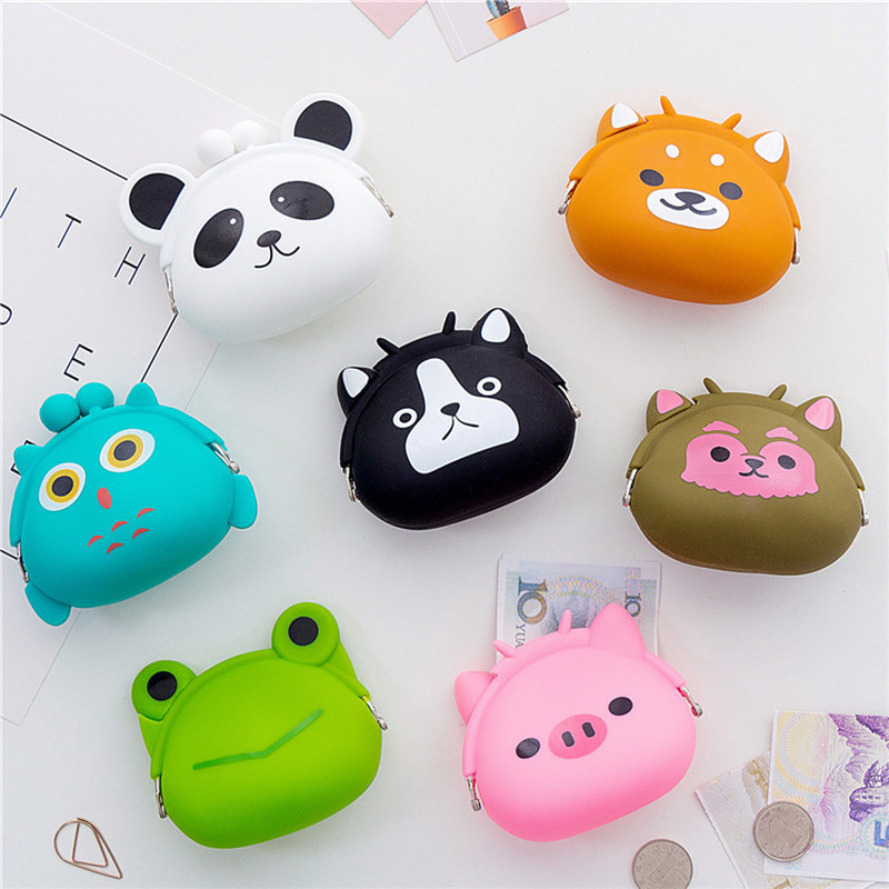 Cute Animal Mini Coin Purse With Soft Buckle For Women Cartoon Silicone Handheld Coin Purse Wholesale Change Wallet For Children