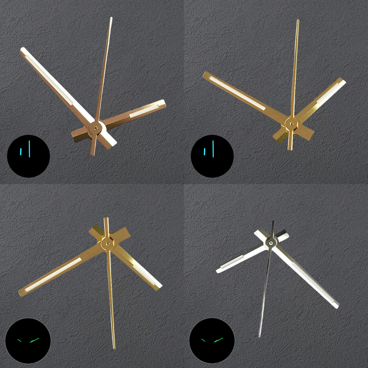 4Pcs NH35 Hands Rose Gold Silver Gold Blue Watch Hands Green Luminous For NH35/NH36/4R/7S Movement Watches Pointers