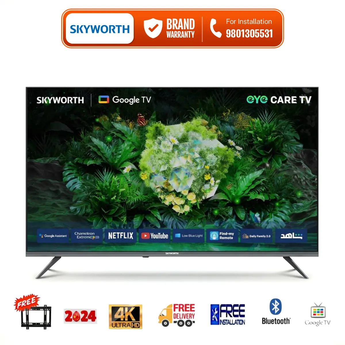 Skyworth 65 inch 4K UHD Goigle Tv With Voice Command & Bluetooth - image 1