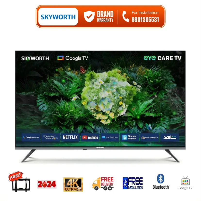 Skyworth 65 inch 4K UHD Goigle TV With Voice Command & Bluetooth