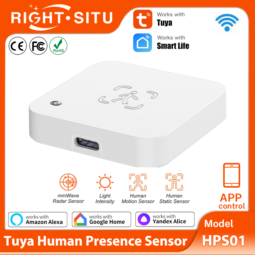Tuya WiFi MmWave Radar Detector Human Presence Sensor With Luminance replace PIR Sensor Work With Yandex Alexa