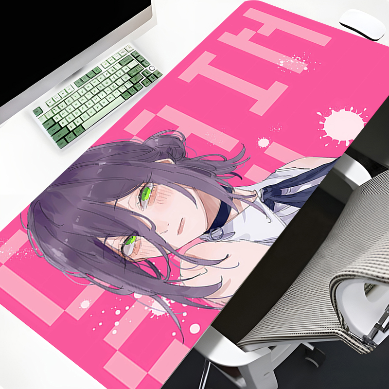 Pink Girl Cartoon Desk Mat Anime HD Print Reze Mouse Pad Pc Accessories Large Mousepad Keyboard Gaming MousePads 80X30CM 90X40CM