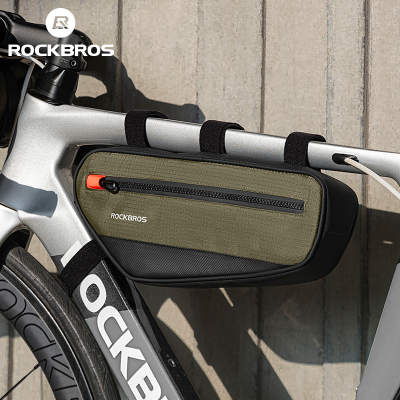ROCKBROS Bike Frame Tube Bag Portable Versatile 1.7 Capacity Reflective for Road Bike MTB Cycling Bags