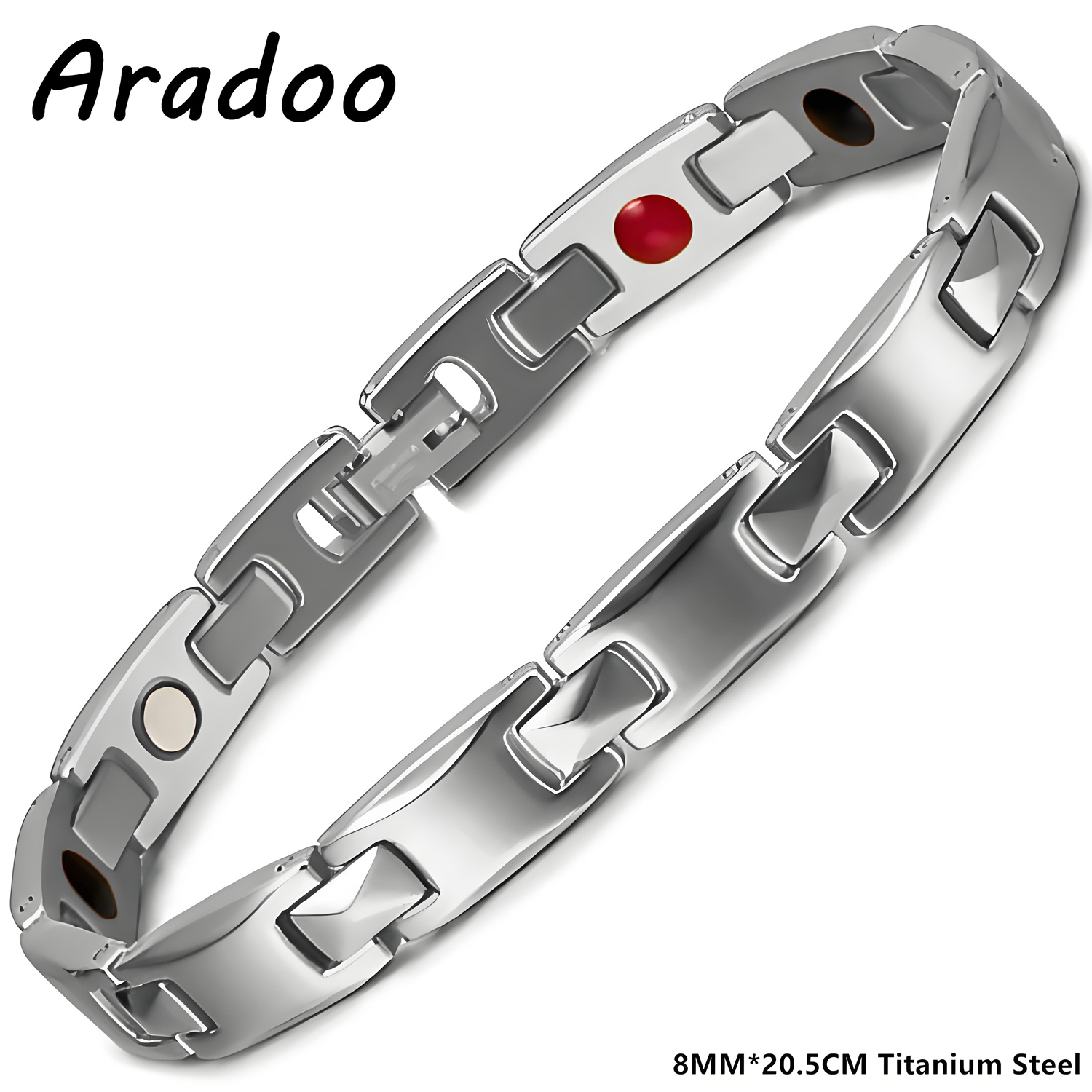 ARADOO Titanium Steel Bracelet with Classic Cuboid Pyramid Design Necklace Jewelry