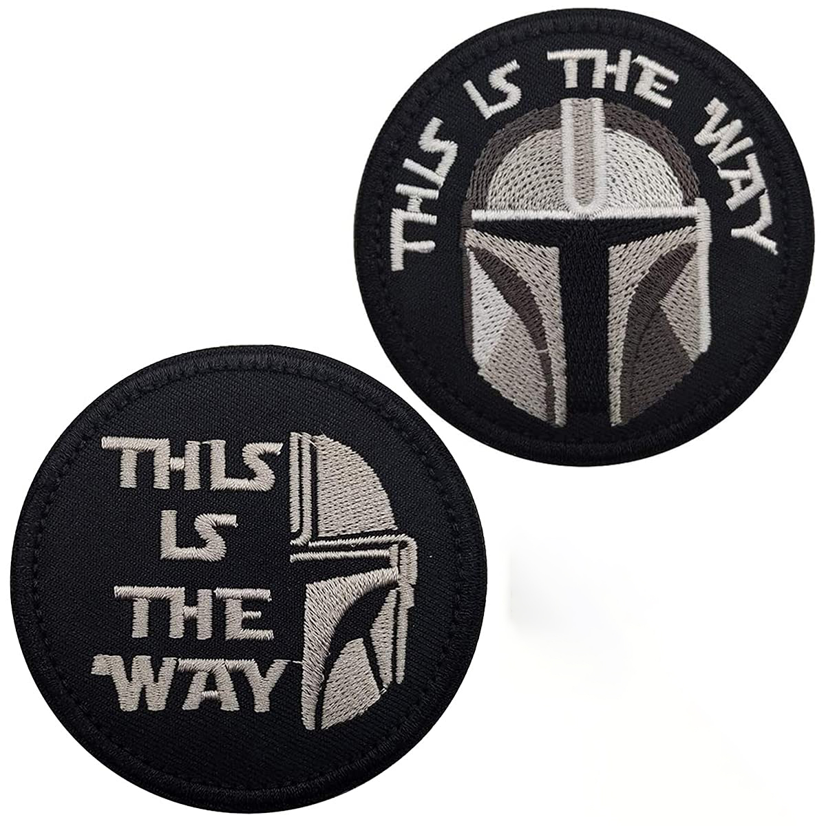 This is The Way Full/Half Helmet Art Embroidered Fastener Hook and Loop Backing