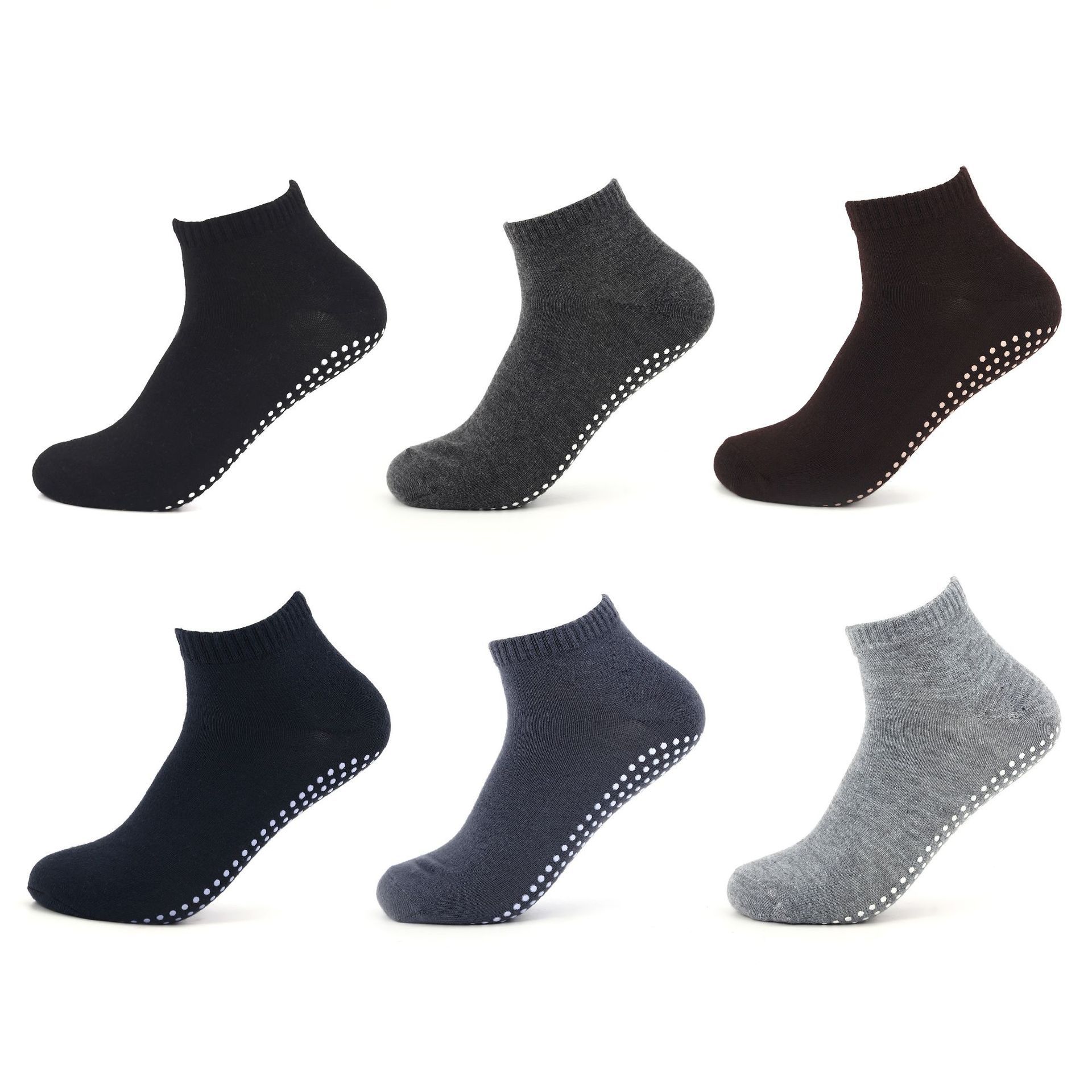 Black And White Unisex Socks Silicone Dot Sports Floor Ankle Socks Sweat Absorbent Breathable Non Slip Yoga Socks