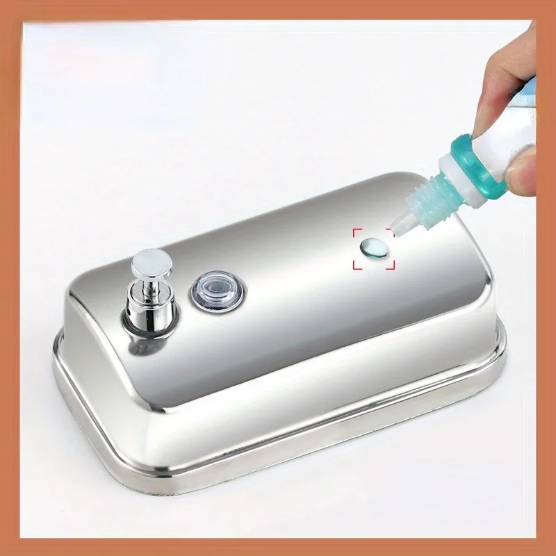 1Pc Premium 304 Stainless Steel Soap Dispenser Wall Mounted Bathroom Kitchen Soap Dispenser for Hotel Restaurant Hand Soap