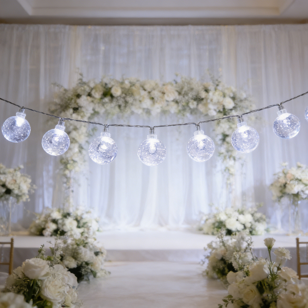 Battery Power Crystal Ball String Light Romantic Bubble Ball Fairy Light Indoor Party Wedding Birthday Home Decoration