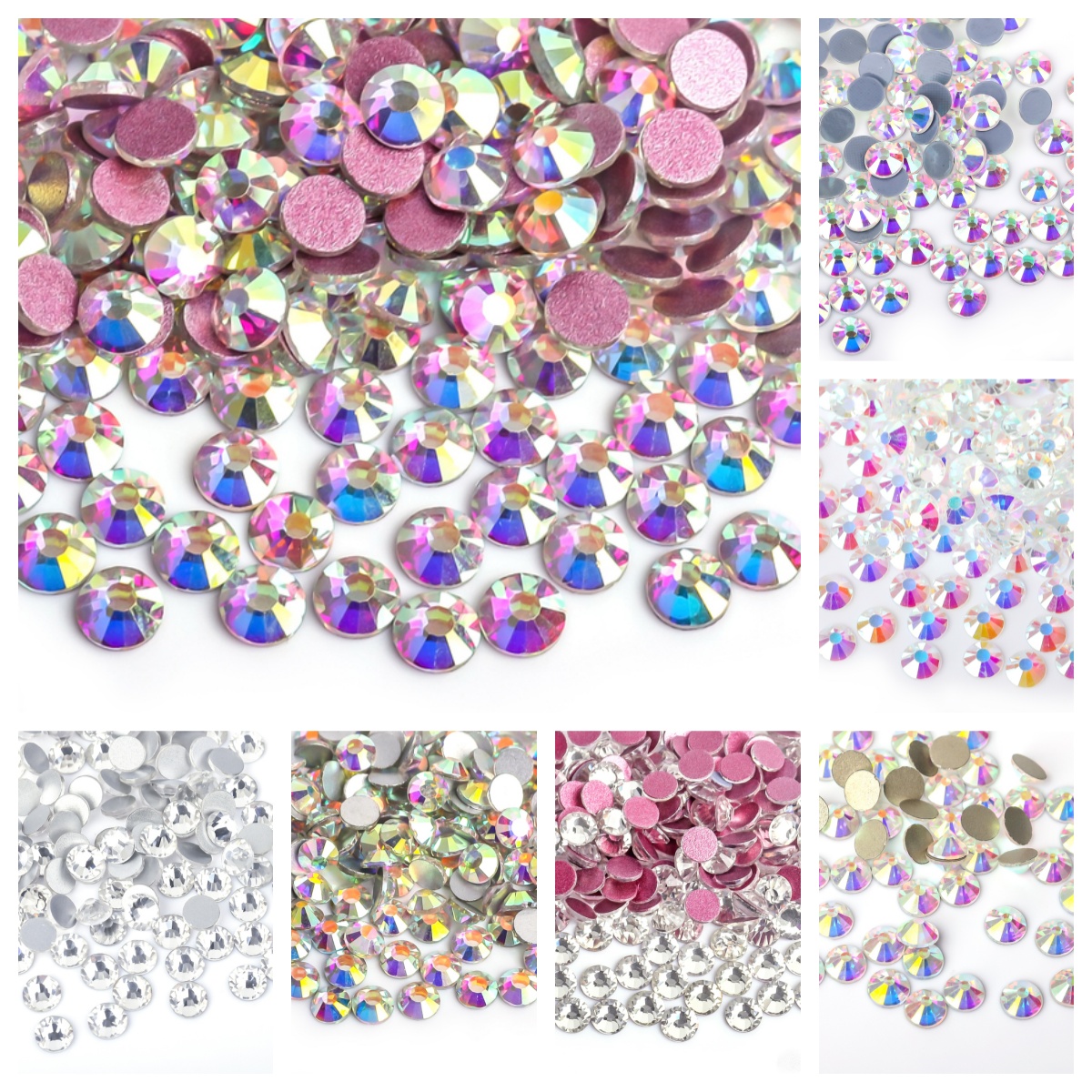 2025 New Pink Crystal AB Non Hot Fix Rhinestones SS3-SS50 FlatBack Strass Sewing&Fabric Garment Nail Art Rhinestones Decorations