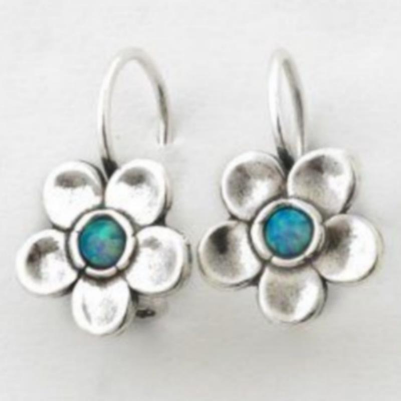 1 Pair of Vintage Hand Carved Flower Earrings, Women's Bohemian Style Daily Vacation Jewelry Accessories, Perfect for Her