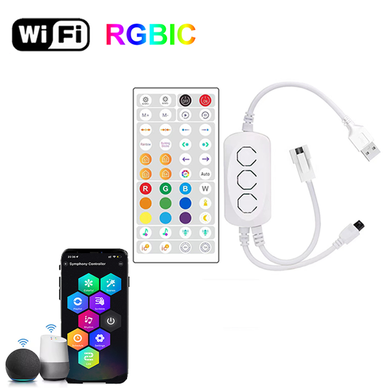 Wifi Smart Controler 5V 3 Pin Led Controller Usb Smart Remote Rgbic LED Lights Controller Music Sync For Ws2811 WS2812 Led Strip lightify