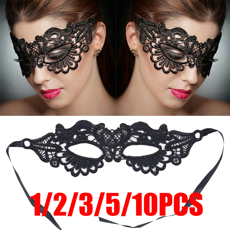 1pc Black Lace Eye Mask Halloween Masquerade Accessories Mask Half-face Mask For Women Makeup Party