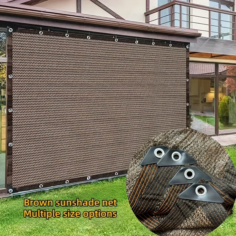 1pcs Brown Sunshade Net 90% UV Block Polyester Fabric 81-90% Shading Durable Plastic Ideal for Garden Greenhouses Pavilions