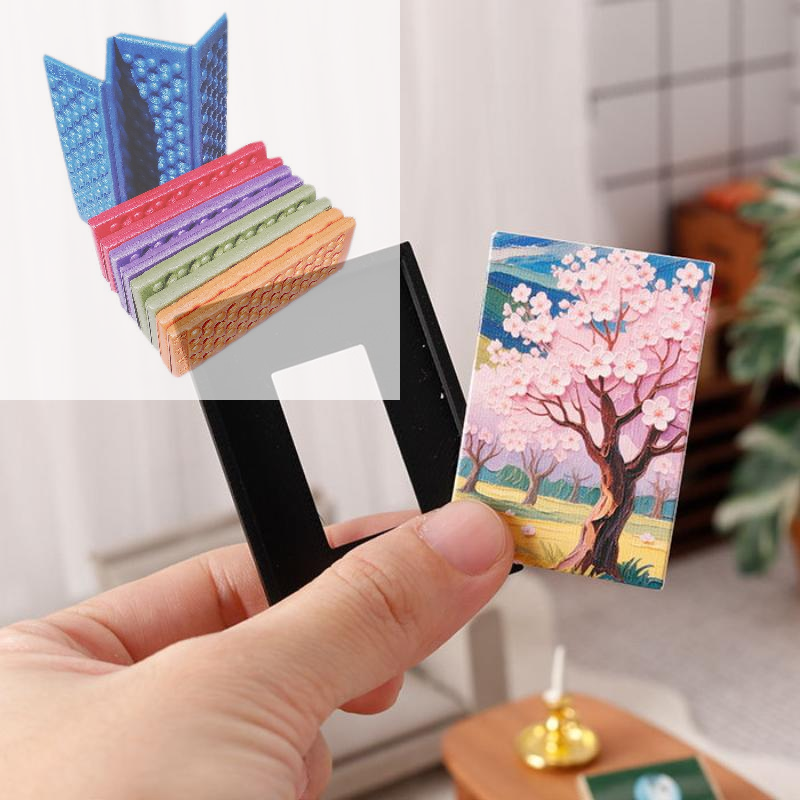 New 3Pcs Dollhouse Miniature Picture Frame Mural 1:12 Scale Mini Craft Picture Playing House Ornament Kids Toys