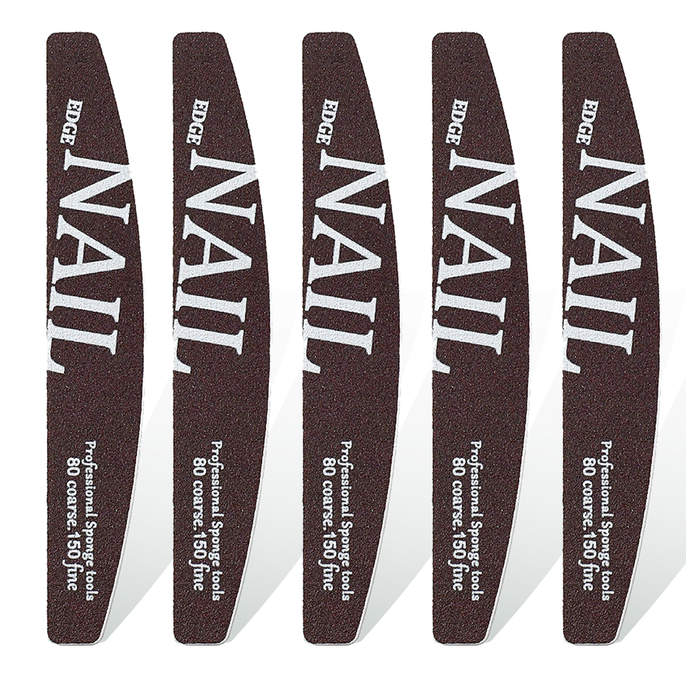 2/5pcs Salon-Grade Coffee Nail Files Dual Grit 80/150 Grit Sponge Nail File Sandpaper Washable Reusable Manicure Pedicure Tools